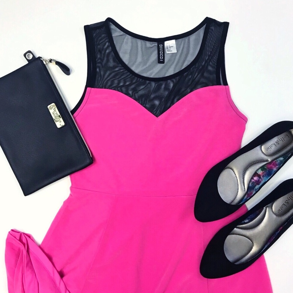 [H&M Divided] Mesh Top Sweatheart Dress